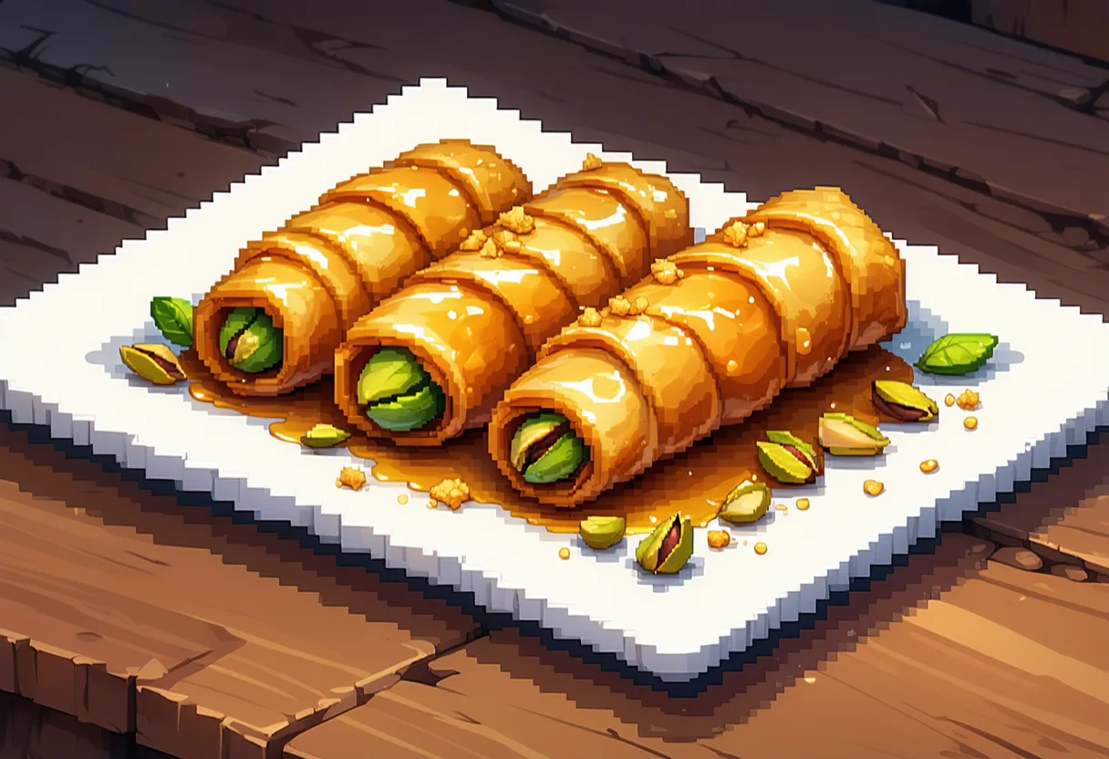 Burma Kadayif (Pistachio Shredded Pastry Rolls)