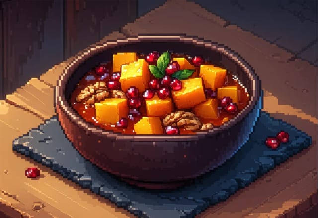Fesenjan Nabati (Walnut and Pomegranate Squash Stew)