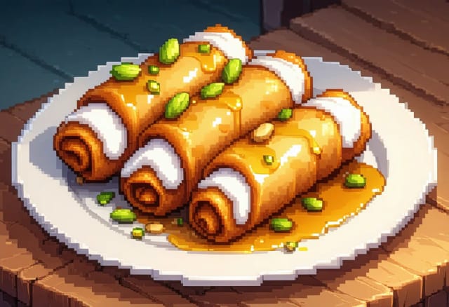 Halawet el Jibn (Sweet Cheese Rolls with Ashta)