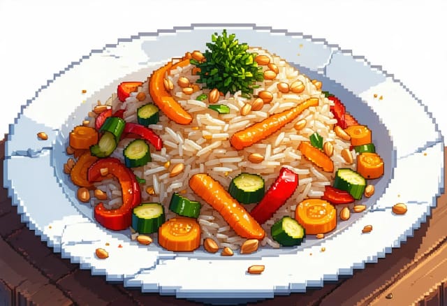Kabsa Khodar (Spiced Rice with Roasted Vegetables)
