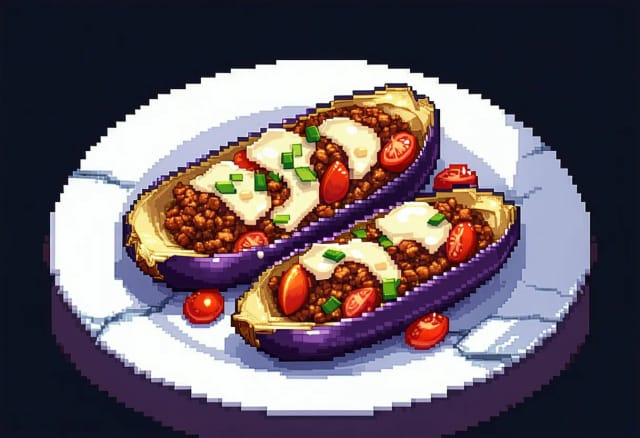 Karniyarik (Turkish Aubergine Stuffed with Minced Lamb)
