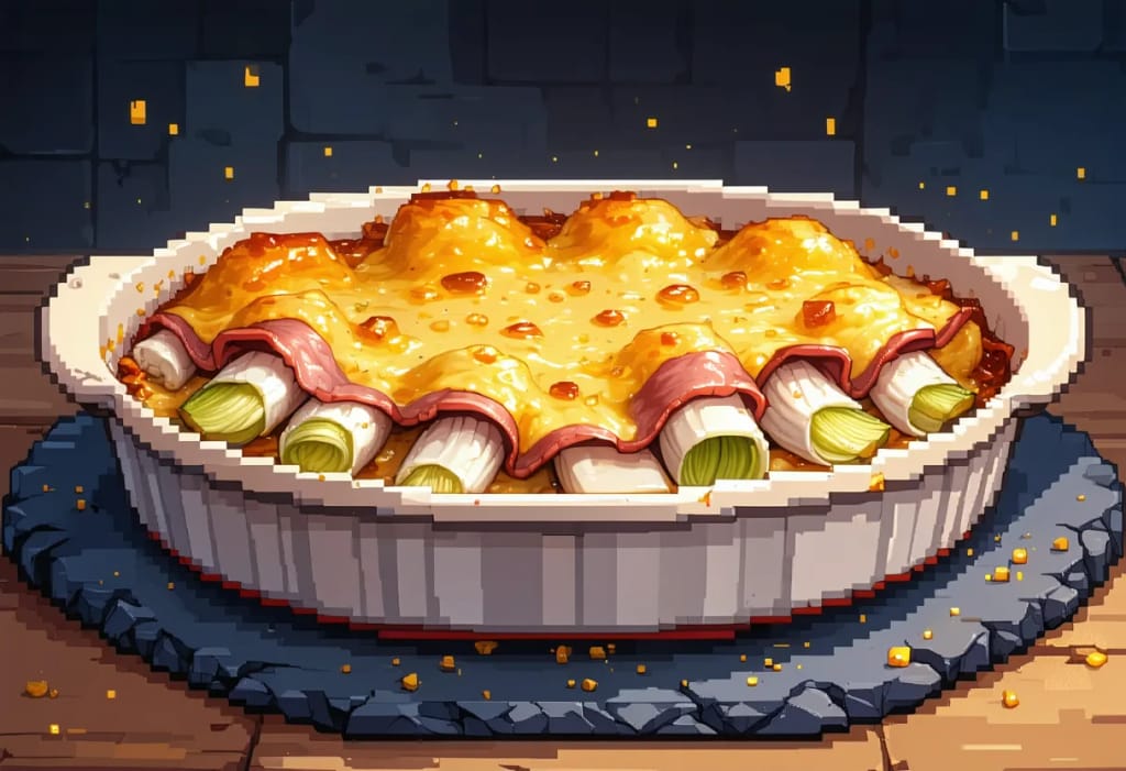 Leek and Ham Gratin