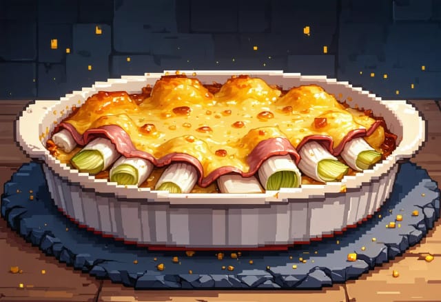 Leek and Ham Gratin