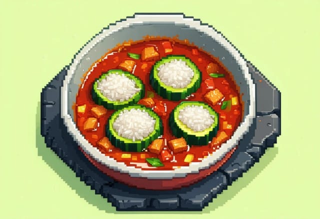 Mahshi Kousa (Courgettes Stuffed with Lamb and Rice)