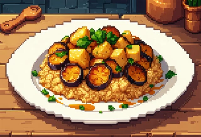 Maqluba Khodra (Aubergine and Cauliflower Maqluba)