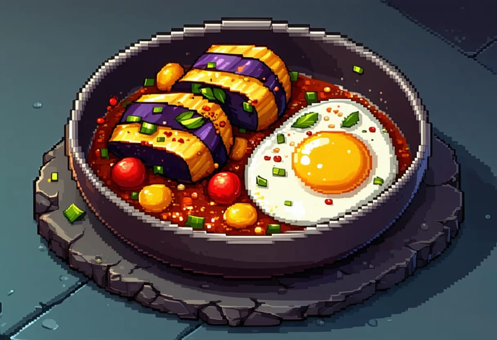 Mirza Ghasemi (Persian Smoked Aubergine and Egg)