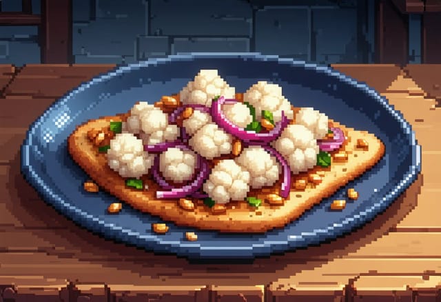 Musakhan Nabati (Sumac Cauliflower on Taboon Bread)