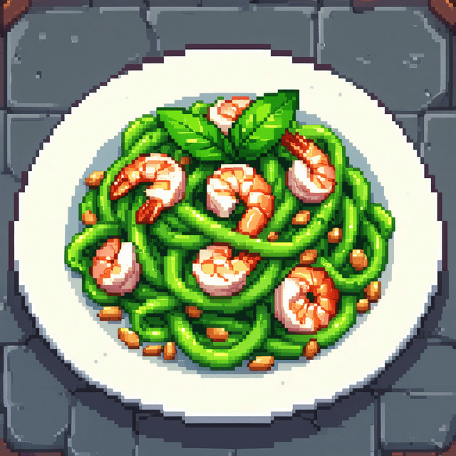 Prawn Pasta al Pesto