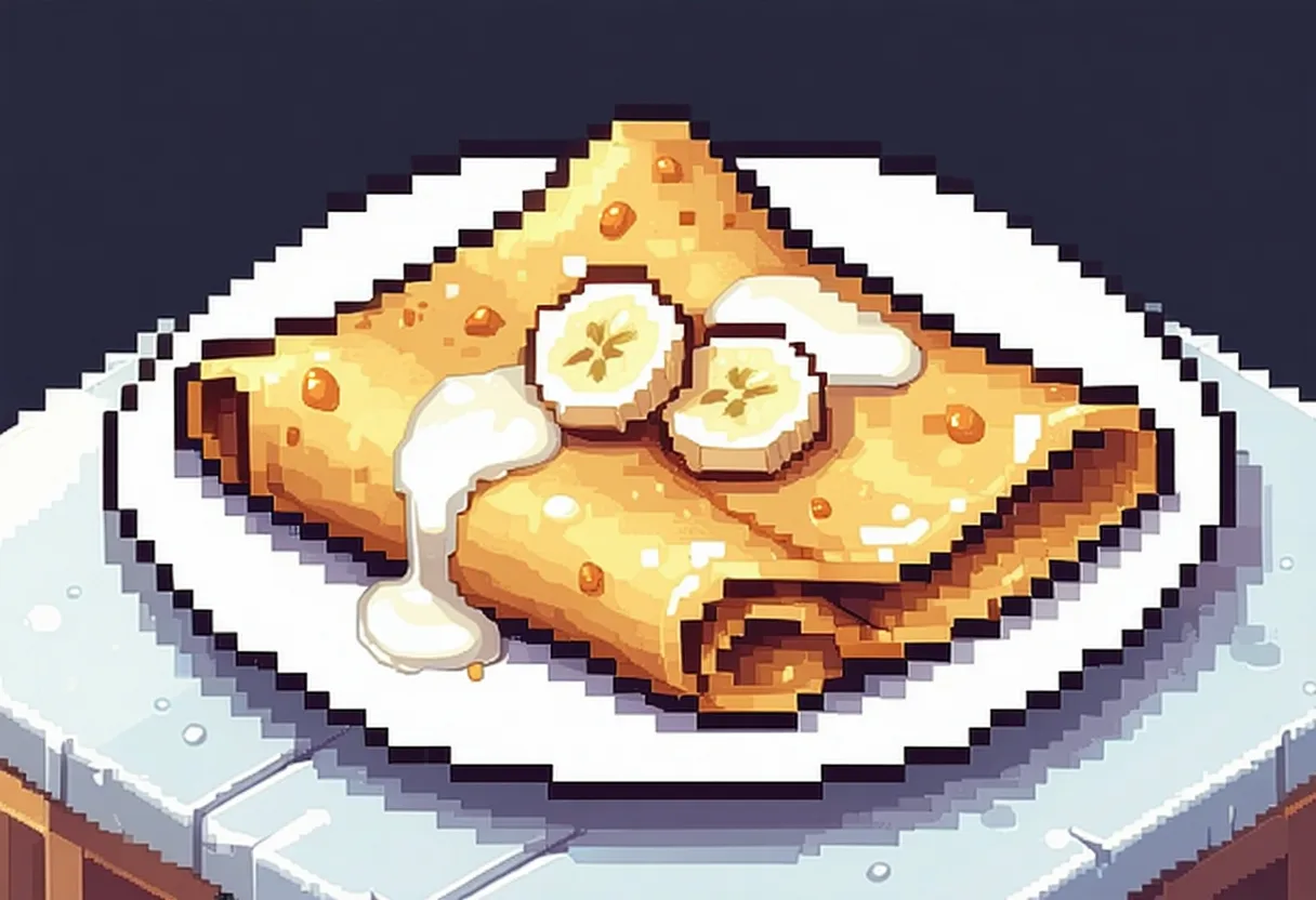 Roti Gluay (Thai Banana Pancake with Condensed Milk)