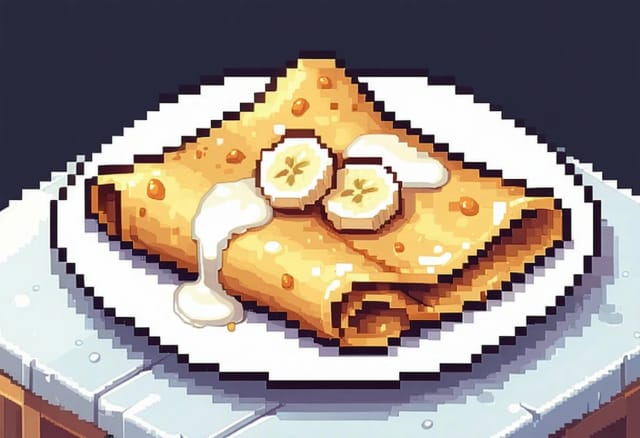 Roti Gluay (Thai Banana Pancake with Condensed Milk)
