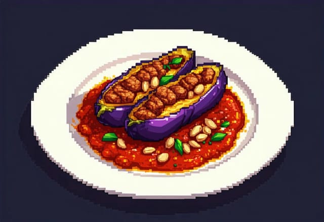 Sheikh el Mahshi (Lamb-Stuffed Aubergines in Tomato Sauce)