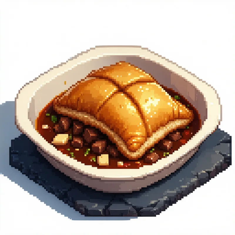 Torta de Carne e Cerveja Escura