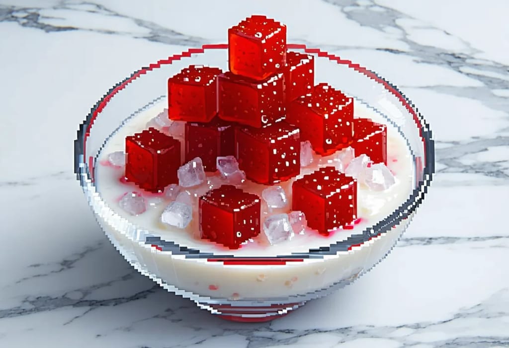 Tub Tim Grob (Water Chestnut Rubies in Coconut Milk)
