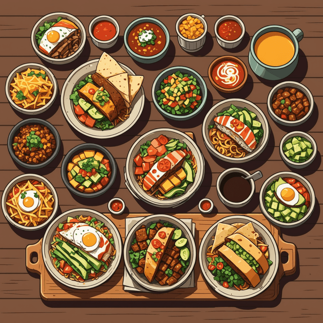 Colourful fusion dish